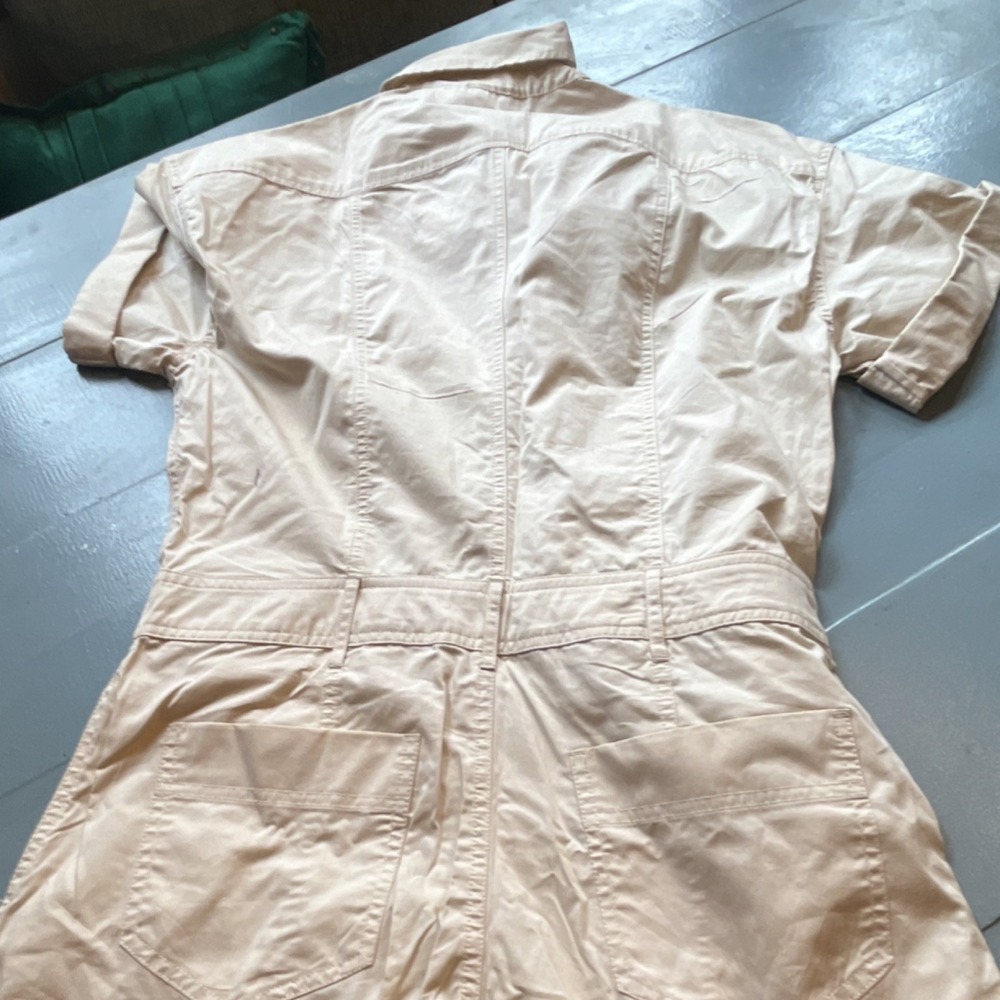 Zara Beige Collared Short Sleeve Wide-Leg Women's Regular Fit Jumpsuit Size S - Picture 7 of 11